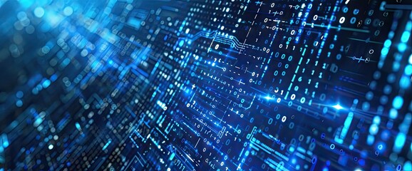 Obraz premium Abstract Digital Data Flow with Binary Code