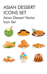 Asian dessert logo vector icon set