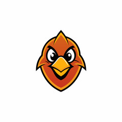 Simple line bird gaming mascot logo isolated vector art Illustration 