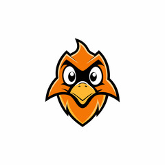 Simple line bird gaming mascot logo isolated vector art Illustration 