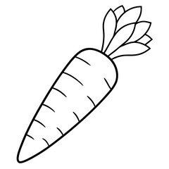 A coloring page of a FOOD CARROT