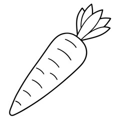 A coloring page of a FOOD CARROT