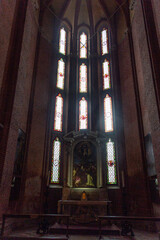 Stone sarcophagus and altar in Basilica dei Santi Giovanni e Paolo