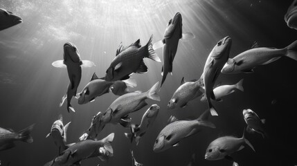 Fish Swimming in Ocean