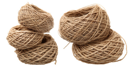 Hemp rope on white background