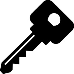 Key icon. Key black flat and line vector isolated on transparent background. Key symbol in generic style. Access keys concept for house, room, office, unlock, safety, secret, door more