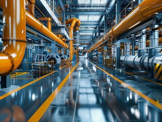 Futuristic Industrial Complex: Advanced Machinery and Sustainable Resource Utilization