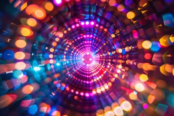 Obraz premium The vibrant and colorful bokeh lights combine to create a captivating and mesmerizing abstract atmosphere that enchants