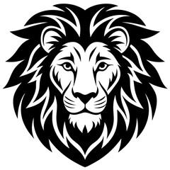 Lion head icon silhouette vector art illustration
