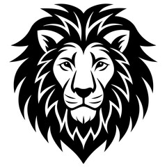 Lion head icon silhouette vector art illustration
