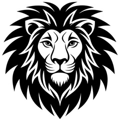 Lion head icon silhouette vector art illustration
