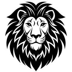 Lion head icon silhouette vector art illustration
