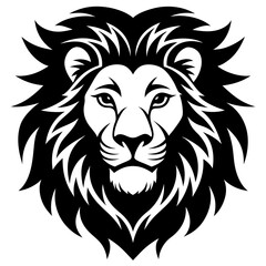 Lion head icon silhouette vector art illustration
