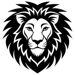 Lion head icon silhouette vector art illustration
