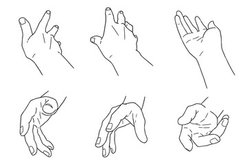 差し出す手、差し伸べる手（線画のみ）