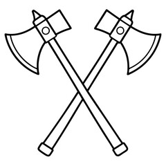 2 axe art vector illustration