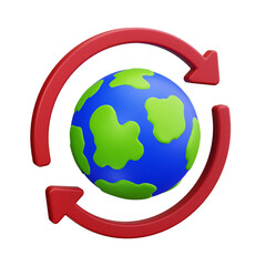 global 3d render icons