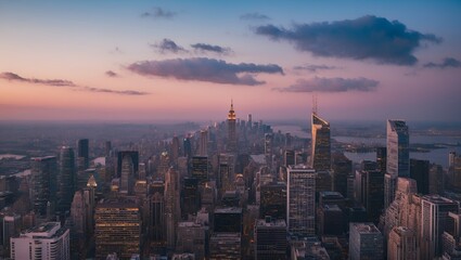 Obraz premium city skyline at sunset