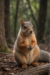 Fototapeta premium Curious Squirrel in the Forest