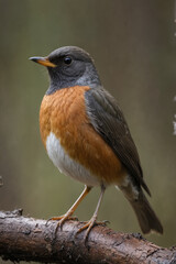 American Robin Perched on a Branch