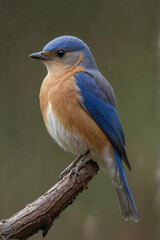 Obraz premium Vibrant Eastern Bluebird Perched on a Branch