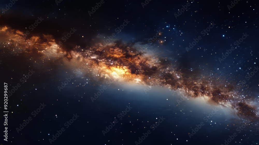 Poster universe with countless stars, cosmic background for space exploration generative ai