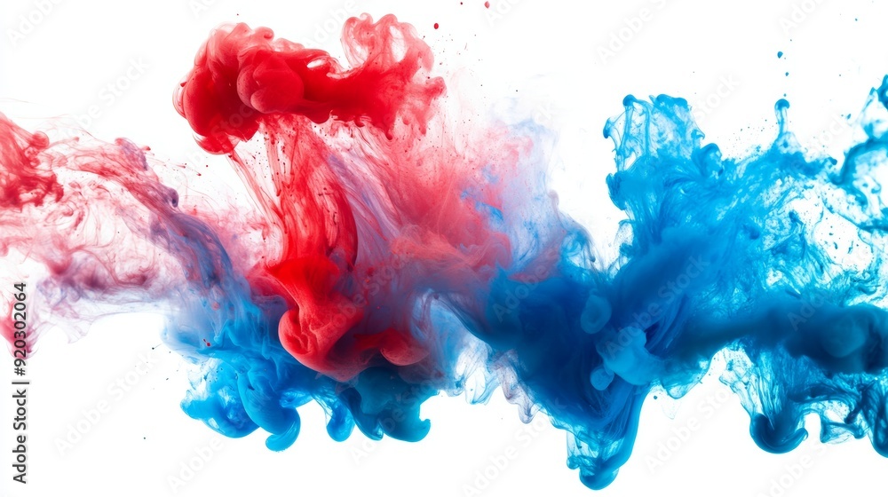 Poster colorful ink clouds in water, abstract background for design and art generative ai