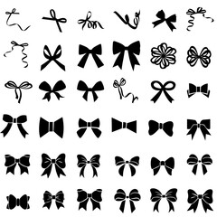 Vector bow and ribbon transparent background for decoration