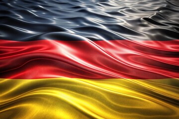 Fototapeta premium A flag with a red, yellow and black stripe