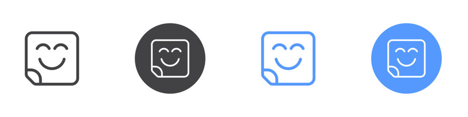 Sticker icon Logo symbol outline set