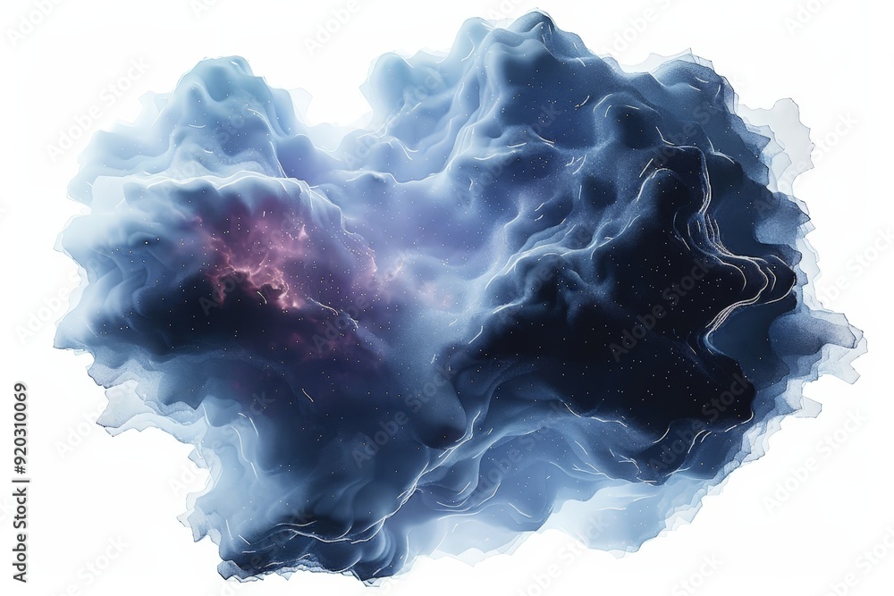 Poster generative ai brings to life this mesmerizing nebula cloud, its delicate patterns captured in stunni