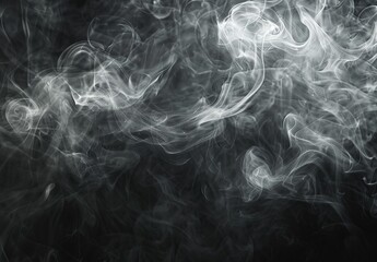 Obraz premium Abstract white smoke pattern on black background