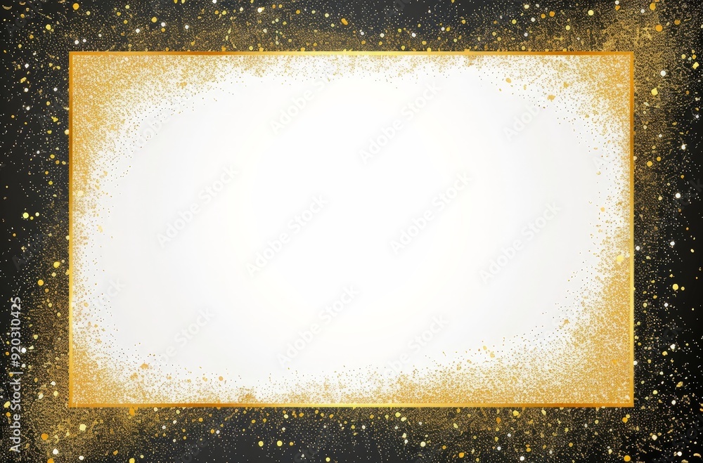 Poster elevate your designs with this stunning image of a sharp, golden rectangle frame against a transpare