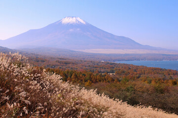 Naklejka premium 山中湖村 パノラマ台から見た富士山