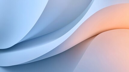 A smooth, abstract design featuring flowing curves in shades of blue and orange, creating a calming visual effect.