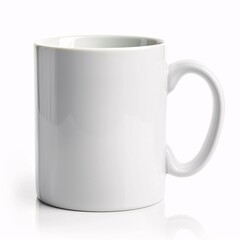 Pure White Ceramic Coffee Mug on Isolated Background for Minimalist Concept