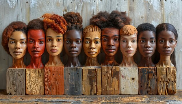 Fight for change wooden blocks. Racial unequality