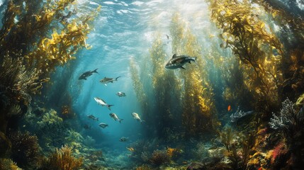 Fototapeta premium Underwater Kelp Forest