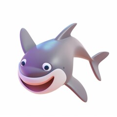 Obraz premium marlin character in 3D style on a white background 