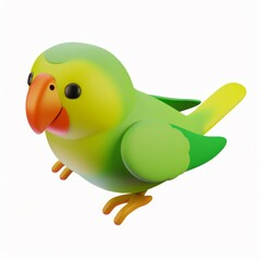 Parrot character in 3D style on a white background
