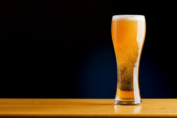 Beer on the bar: Refreshing brew on a table