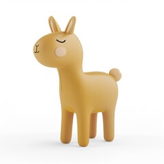 vicuna character in 3D style on a white background
