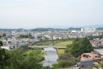 Fototapeta premium 横手公園の展望台から横手川を臨む