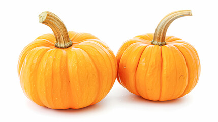 Obraz premium Halloween pumpkins isolated on white background, pumpkin design, autumn vegetable harvest and countryside farmers market