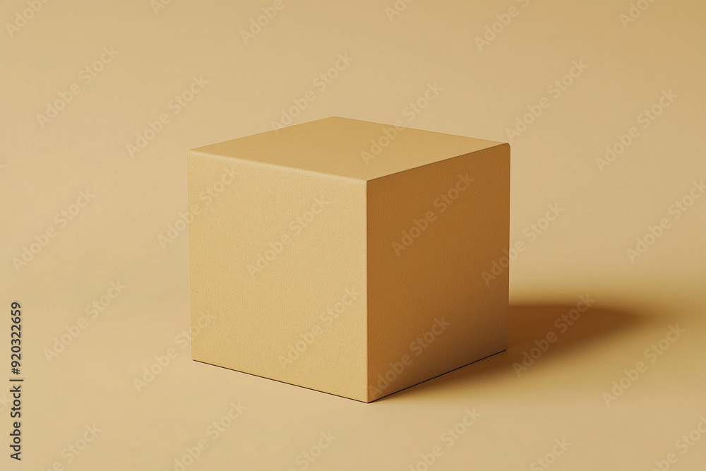 Poster cardboard box sits on a table in front of a wall. the box is empty and has a plain brown color. the 