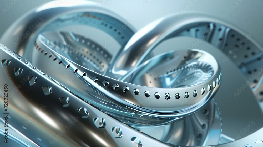 Poster abstract futuristic shape visualized in 3d render