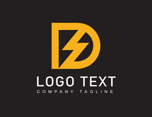Premium D letter energy vector abstract logo template design