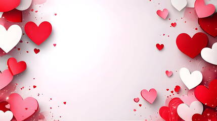 A decorative background featuring hearts in various colors, ideal for romantic themes.