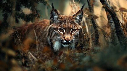 Obraz premium A Lynx in the Forest