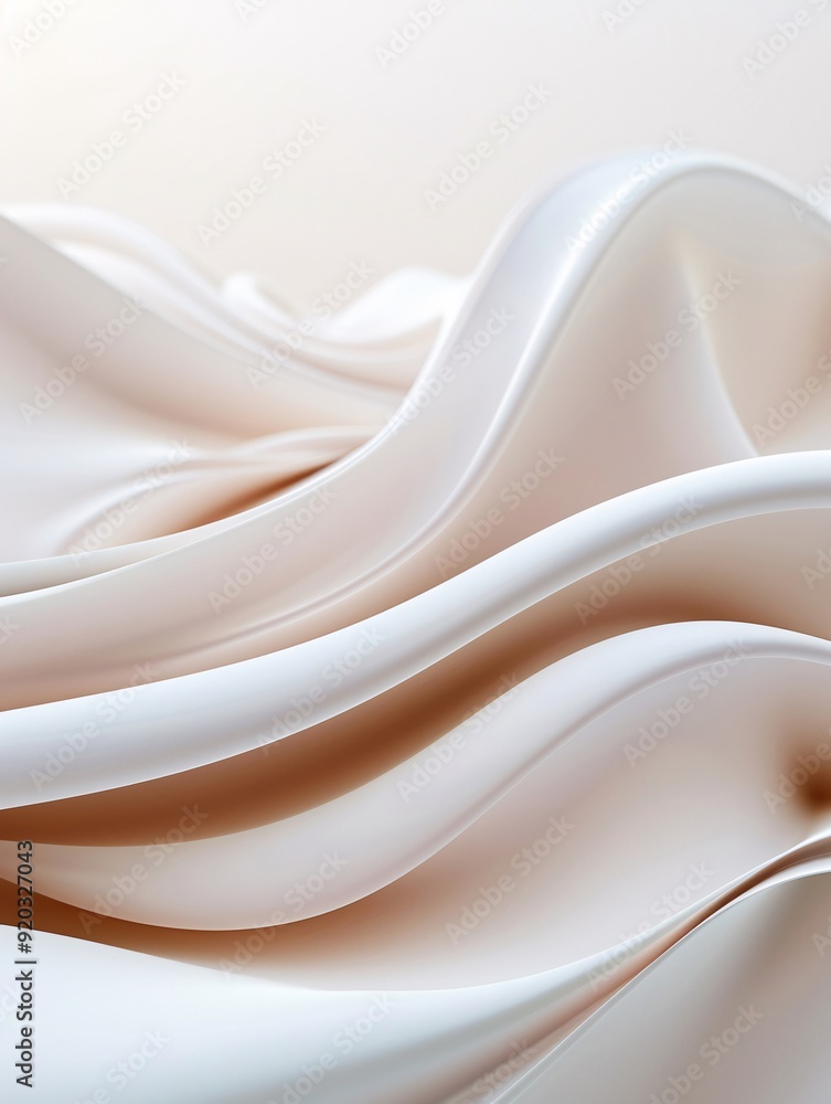 Poster an organic 3d abstract background with soft, flowing forms and earthy tones, providing a natural set